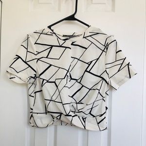 Cross wrap geo crop top